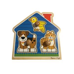 Melissa & Doug Animals Jumbo Knob Wooden Puzzle House Pets